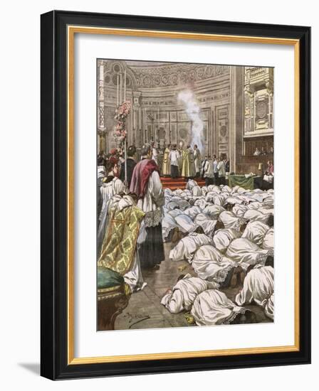 New Priests at Rome-Achille Beltrame-Framed Art Print