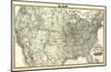 New Railroad Map of the United States and Dominion of Canada, c.1876-Warner & Beers-Mounted Art Print