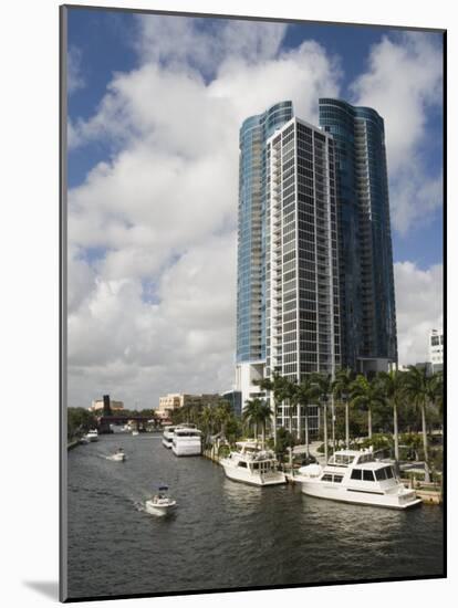 New River and River House Condominium, Fort Lauderdale, Florida-Walter Bibikow-Mounted Photographic Print