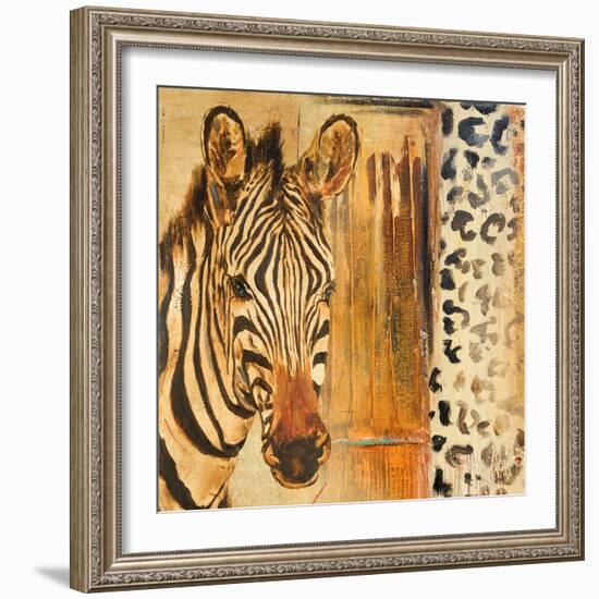 New Safari on Gold Square I-Patricia Pinto-Framed Art Print