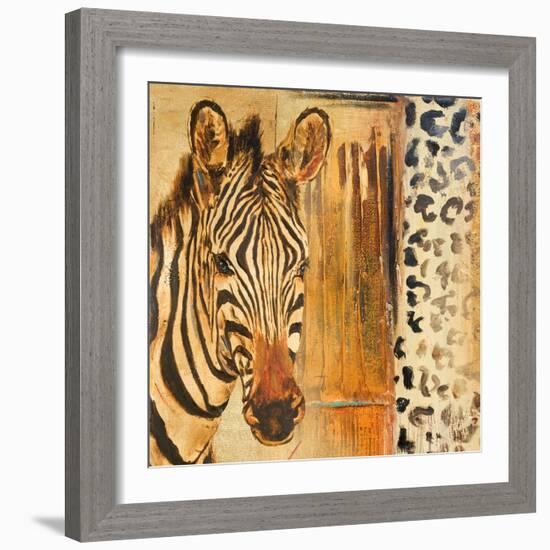 New Safari on Gold Square I-Patricia Pinto-Framed Art Print