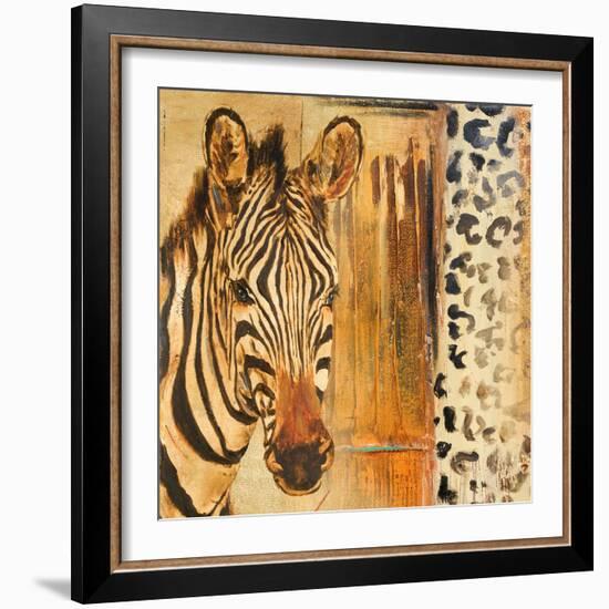 New Safari on Gold Square I-Patricia Pinto-Framed Art Print