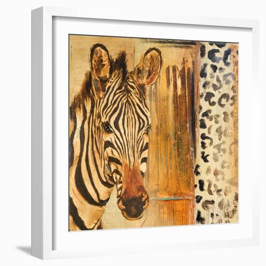 New Safari on Gold Square I-Patricia Pinto-Framed Art Print