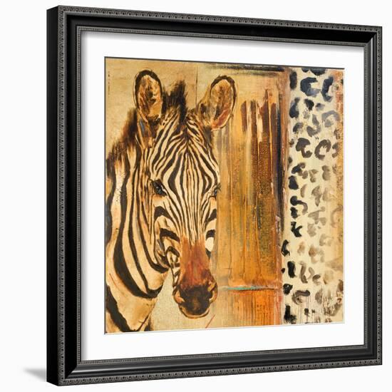 New Safari on Gold Square I-Patricia Pinto-Framed Art Print