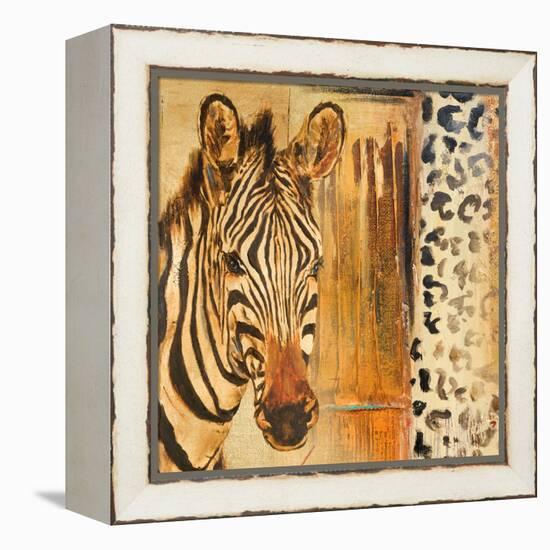 New Safari on Gold Square I-Patricia Pinto-Framed Stretched Canvas