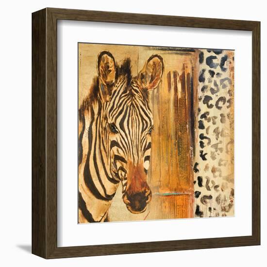 New Safari on Gold Square I-Patricia Pinto-Framed Art Print