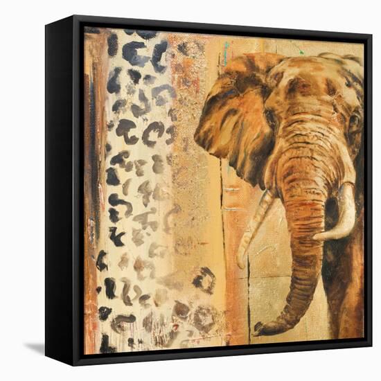 New Safari on Gold Square IV-Patricia Pinto-Framed Stretched Canvas