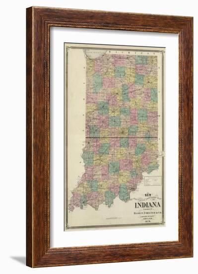 New Sectional and Township Map of Indiana, c.1876-A^ T^ Andreas-Framed Art Print