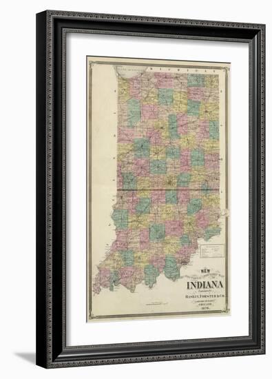 New Sectional and Township Map of Indiana, c.1876-A^ T^ Andreas-Framed Art Print