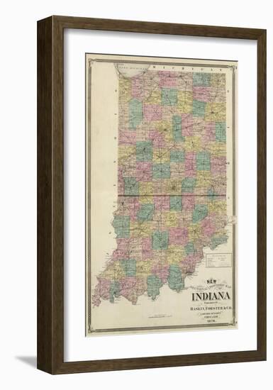 New Sectional and Township Map of Indiana, c.1876-A^ T^ Andreas-Framed Art Print