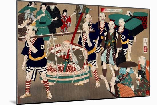 New Selections of Eastern Brocade Pictures - Hikozaemon in a Tub-Yoshitoshi Tsukioka-Mounted Giclee Print