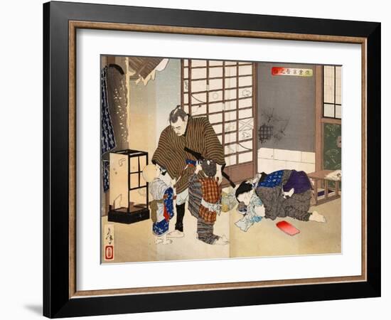 New Selections of Eastern Brocade Pictures - Sakura Sogoro and Family-Yoshitoshi Tsukioka-Framed Giclee Print