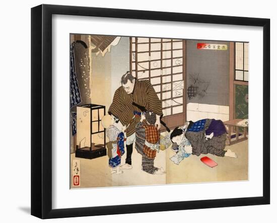 New Selections of Eastern Brocade Pictures - Sakura Sogoro and Family-Yoshitoshi Tsukioka-Framed Giclee Print