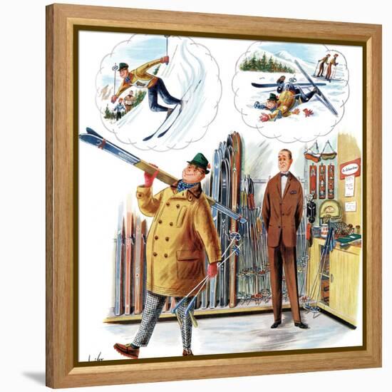 "New Skier," March 4, 1961-Constantin Alajalov-Framed Premier Image Canvas