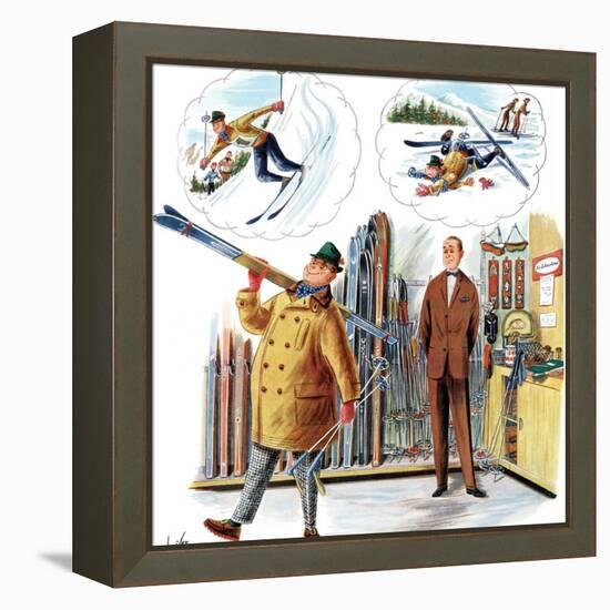 "New Skier," March 4, 1961-Constantin Alajalov-Framed Premier Image Canvas