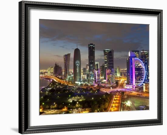 New Skyline of the West Bay Central Financial District, Doha, Qatar, Middle East-Gavin Hellier-Framed Photographic Print