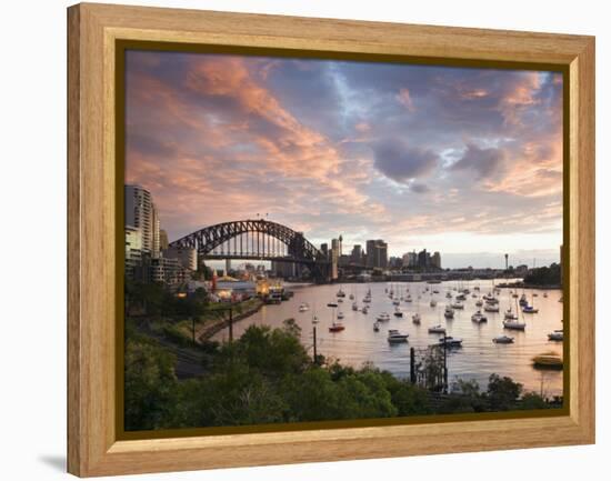 New South Wales, Lavendar Bay Toward the Habour Bridge and the Skyline of Central Sydney, Australia-Andrew Watson-Framed Premier Image Canvas