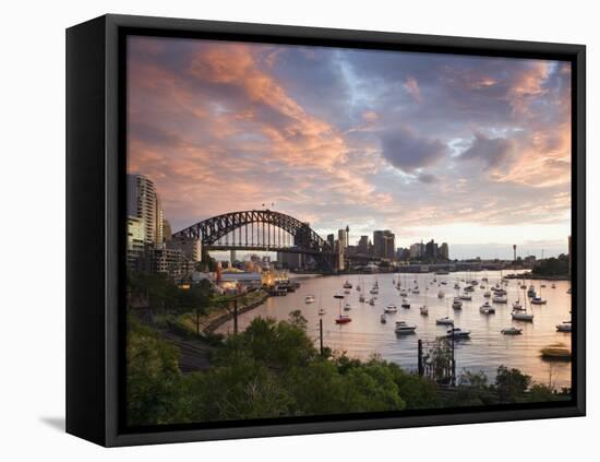 New South Wales, Lavendar Bay Toward the Habour Bridge and the Skyline of Central Sydney, Australia-Andrew Watson-Framed Premier Image Canvas