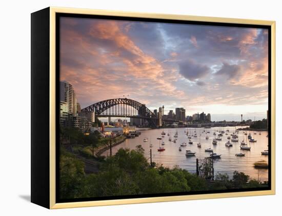 New South Wales, Lavendar Bay Toward the Habour Bridge and the Skyline of Central Sydney, Australia-Andrew Watson-Framed Premier Image Canvas