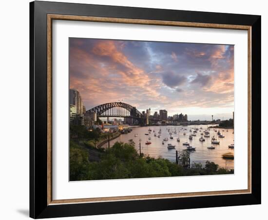 New South Wales, Lavendar Bay Toward the Habour Bridge and the Skyline of Central Sydney, Australia-Andrew Watson-Framed Photographic Print