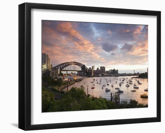 New South Wales, Lavendar Bay Toward the Habour Bridge and the Skyline of Central Sydney, Australia-Andrew Watson-Framed Photographic Print