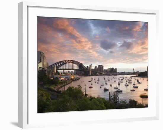 New South Wales, Lavendar Bay Toward the Habour Bridge and the Skyline of Central Sydney, Australia-Andrew Watson-Framed Photographic Print