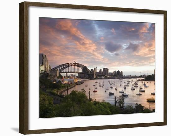 New South Wales, Lavendar Bay Toward the Habour Bridge and the Skyline of Central Sydney, Australia-Andrew Watson-Framed Photographic Print