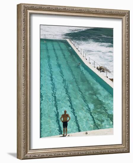 New South Wales, Sydney, Bondi Beach, Bondi Icebergs Swimming Club Pool, Australia-Walter Bibikow-Framed Photographic Print