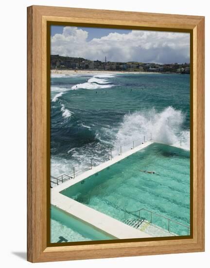 New South Wales, Sydney, Bondi Beach, Bondi Icebergs Swimming Club Pool, Australia-Walter Bibikow-Framed Premier Image Canvas