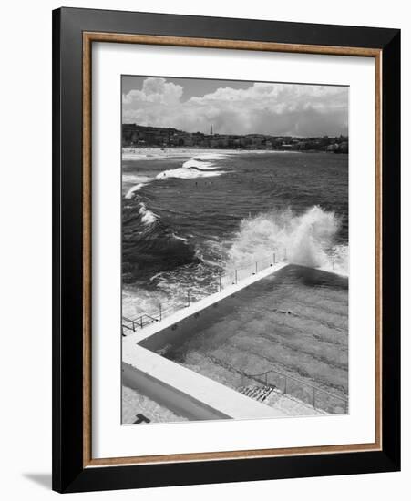 New South Wales, Sydney, Bondi Beach, Bondi Icebergs Swimming Club Pool, Australia-Walter Bibikow-Framed Photographic Print