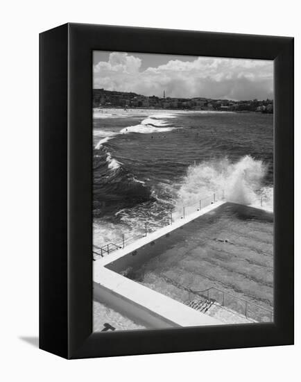 New South Wales, Sydney, Bondi Beach, Bondi Icebergs Swimming Club Pool, Australia-Walter Bibikow-Framed Premier Image Canvas