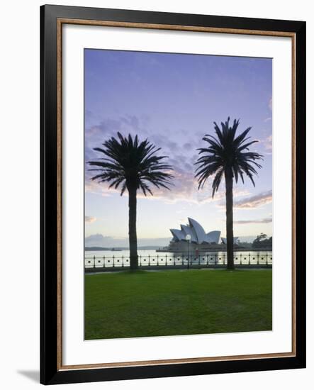 New South Wales, Sydney, Sydney Opera House Through Palms, Australia-Walter Bibikow-Framed Photographic Print