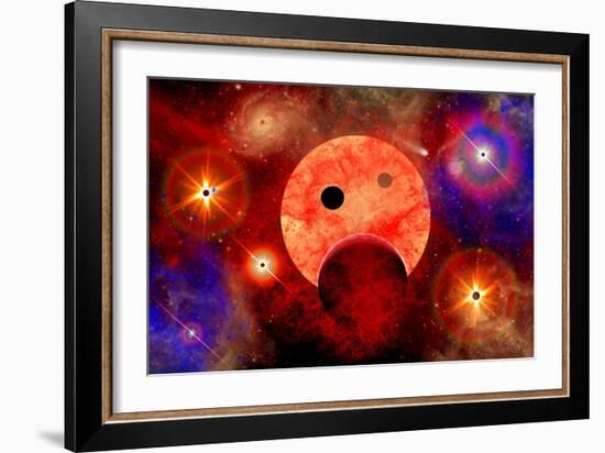 New Star Formation in a Vast Gaseous Nebula-null-Framed Art Print