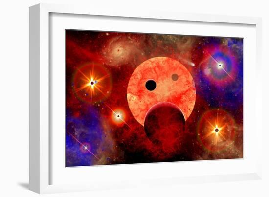 New Star Formation in a Vast Gaseous Nebula-null-Framed Art Print