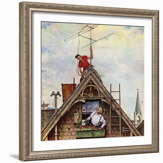 "New T.V. Set", November 5,1949-Norman Rockwell-Framed Giclee Print