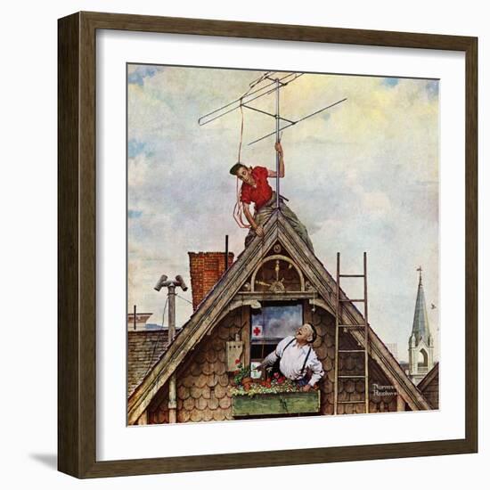 "New T.V. Set", November 5,1949-Norman Rockwell-Framed Giclee Print