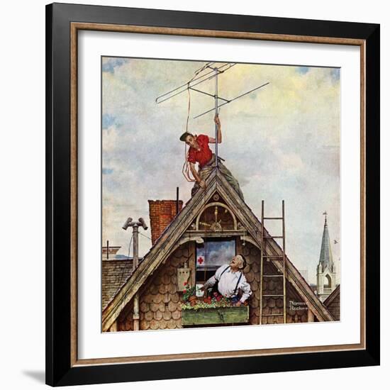 "New T.V. Set", November 5,1949-Norman Rockwell-Framed Giclee Print