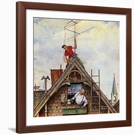 "New T.V. Set", November 5,1949-Norman Rockwell-Framed Premium Giclee Print