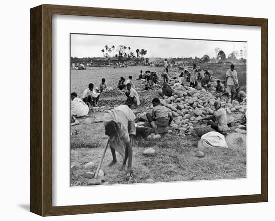 New Taxi-Strip Foundations are Laid by Natives of Assam Valley, Doubling China-India Air Traffic-William Vandivert-Framed Photographic Print