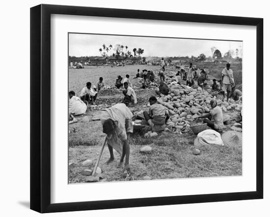 New Taxi-Strip Foundations are Laid by Natives of Assam Valley, Doubling China-India Air Traffic-William Vandivert-Framed Photographic Print