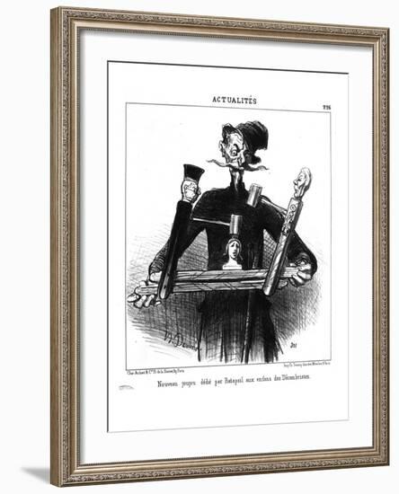 New Toy Presented by Ratapoil to the Children of the Decembrists', from 'Le Charivari'-Honore Daumier-Framed Giclee Print