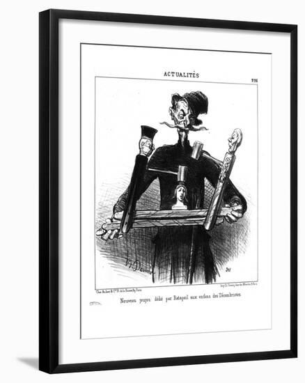 New Toy Presented by Ratapoil to the Children of the Decembrists', from 'Le Charivari'-Honore Daumier-Framed Giclee Print