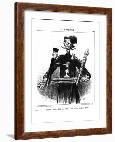 New Toy Presented by Ratapoil to the Children of the Decembrists', from 'Le Charivari'-Honore Daumier-Framed Giclee Print