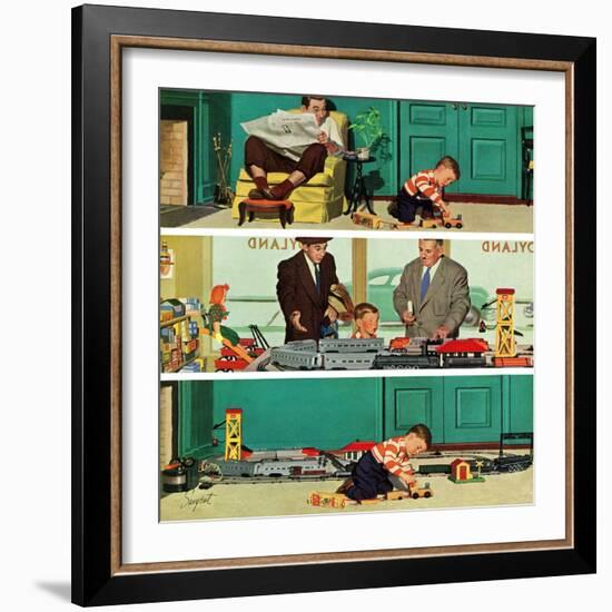 "New Toy Train", December 19, 1953-Richard Sargent-Framed Giclee Print