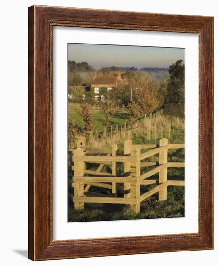 New Wooden Kissing Gate, Heart of England Way Footpath, Tanworth in Arden, Warwickshire, England-David Hughes-Framed Photographic Print