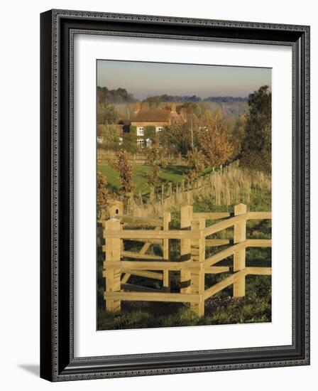 New Wooden Kissing Gate, Heart of England Way Footpath, Tanworth in Arden, Warwickshire, England-David Hughes-Framed Photographic Print