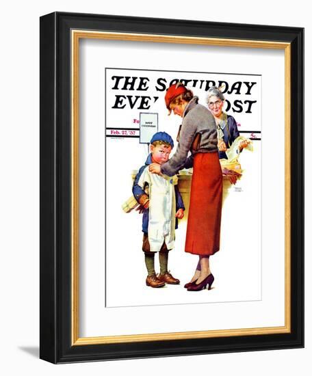 "New Woolies," Saturday Evening Post Cover, February 27, 1937-Frances Tipton Hunter-Framed Giclee Print