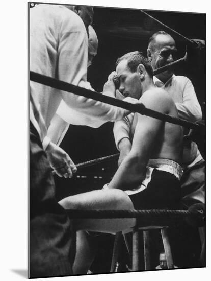 New World Heavyweight Champion Ingemar Johansson Wins Title from Floyd Patterson at Yankee Stadium-George Silk-Mounted Premium Photographic Print