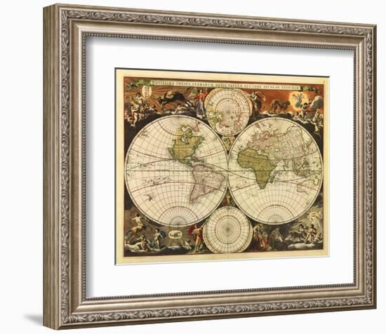 New World Map, 17th Century-Nicholas Visscher-Framed Giclee Print