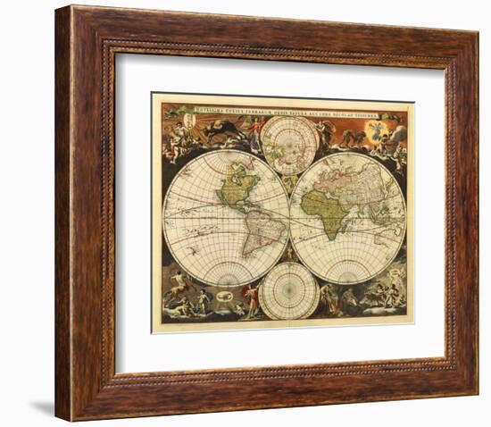 New World Map, 17th Century-Nicholas Visscher-Framed Giclee Print